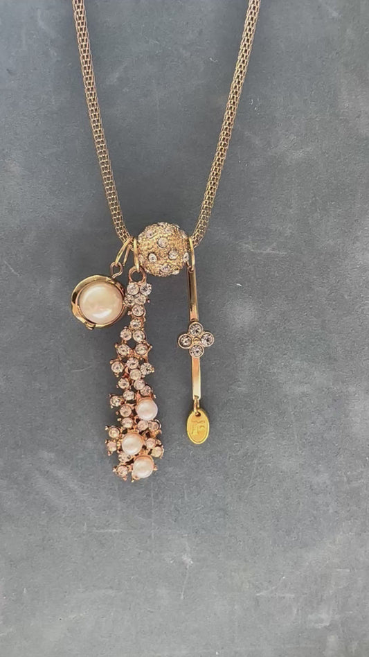 Golden Balls Vintage Charm Necklace