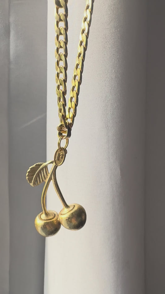 Cherry Two Chain and Pendant Necklace